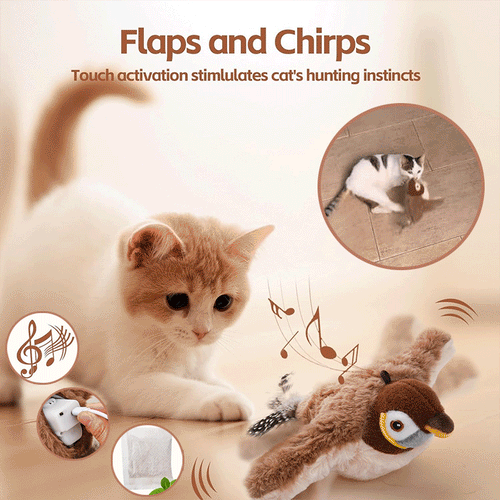 🔥Last Day 70% OFF - 🐾Interactive Chirping Bird Cat Toy