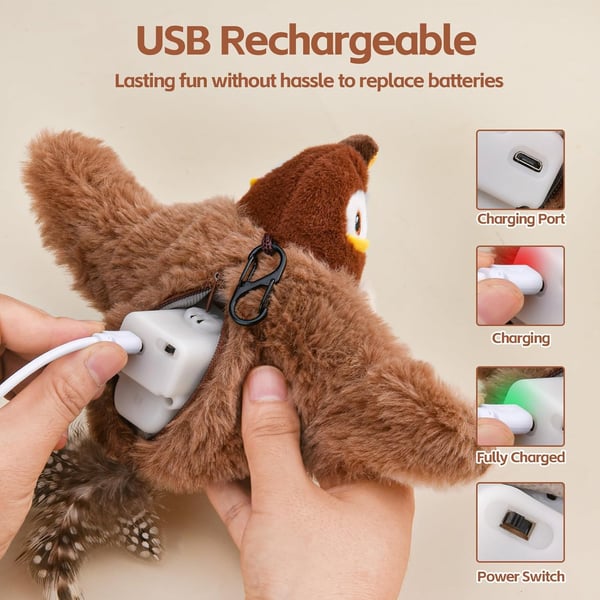 🔥Last Day 70% OFF - 🐾Interactive Chirping Bird Cat Toy
