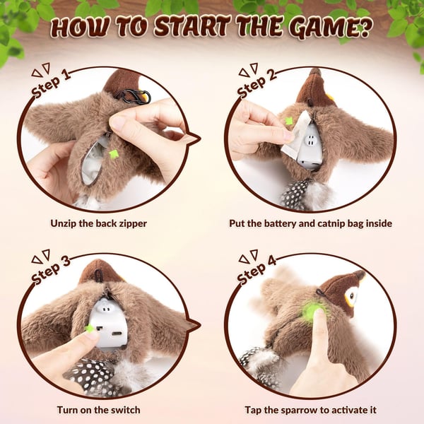 🔥Last Day 70% OFF - 🐾Interactive Chirping Bird Cat Toy