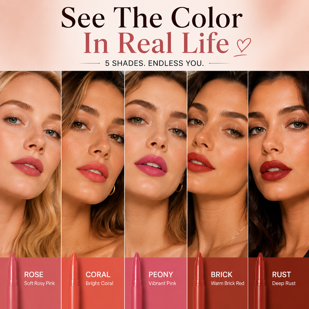 Last Day Buy 1 Get 1 Free Easy Glide Lip Liner — Creamy, Blendable Color with Smooth Application, Summervibes